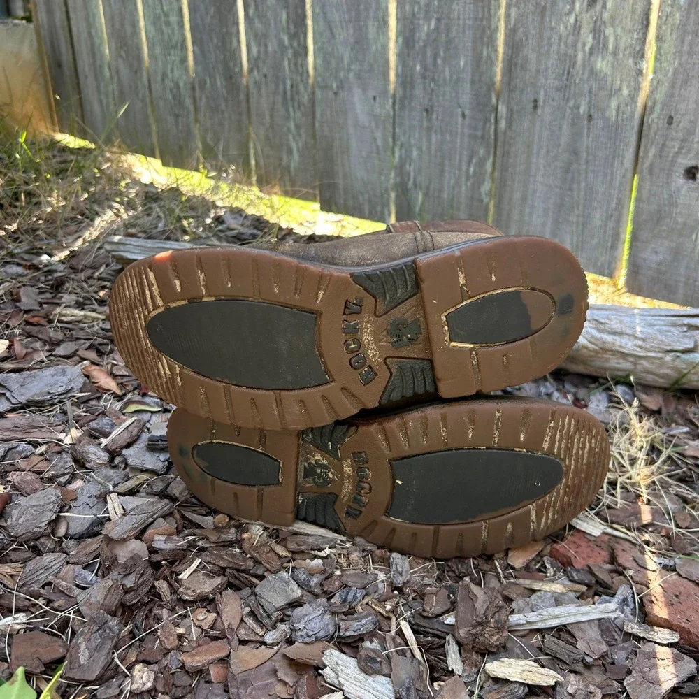 Rocky Kids 8 Inch WP Western Boots Brown Leather Waterproof RKW0300Y‎ Size 4M